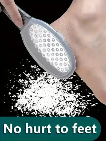 Stainless Steel Foot File - Anti-Splash Ergonomic File with Coarse/Fine Grit, Durable for Home Pedicure & Holiday Gift