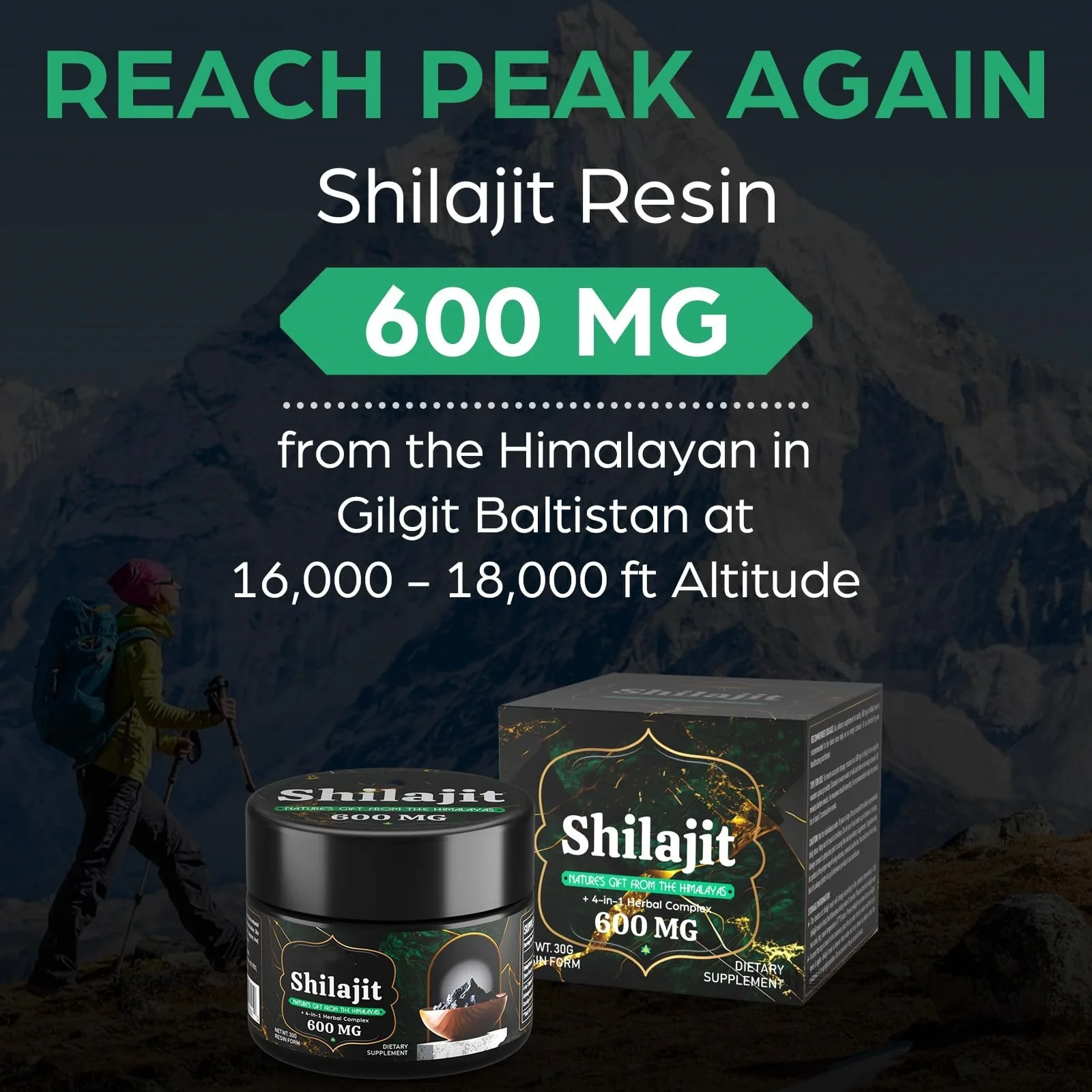 Fourniture Shilajit de l'Himalaya, Acide Fulvical et 85 + Trace, Minorganic Puebler, Énergie Naturel, Pro