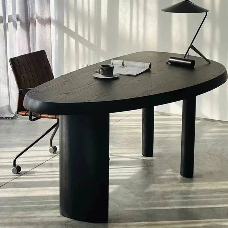 Nordic simple desk writing table special-shaped minimalist solid wood home creative office computer desk designer workbench
