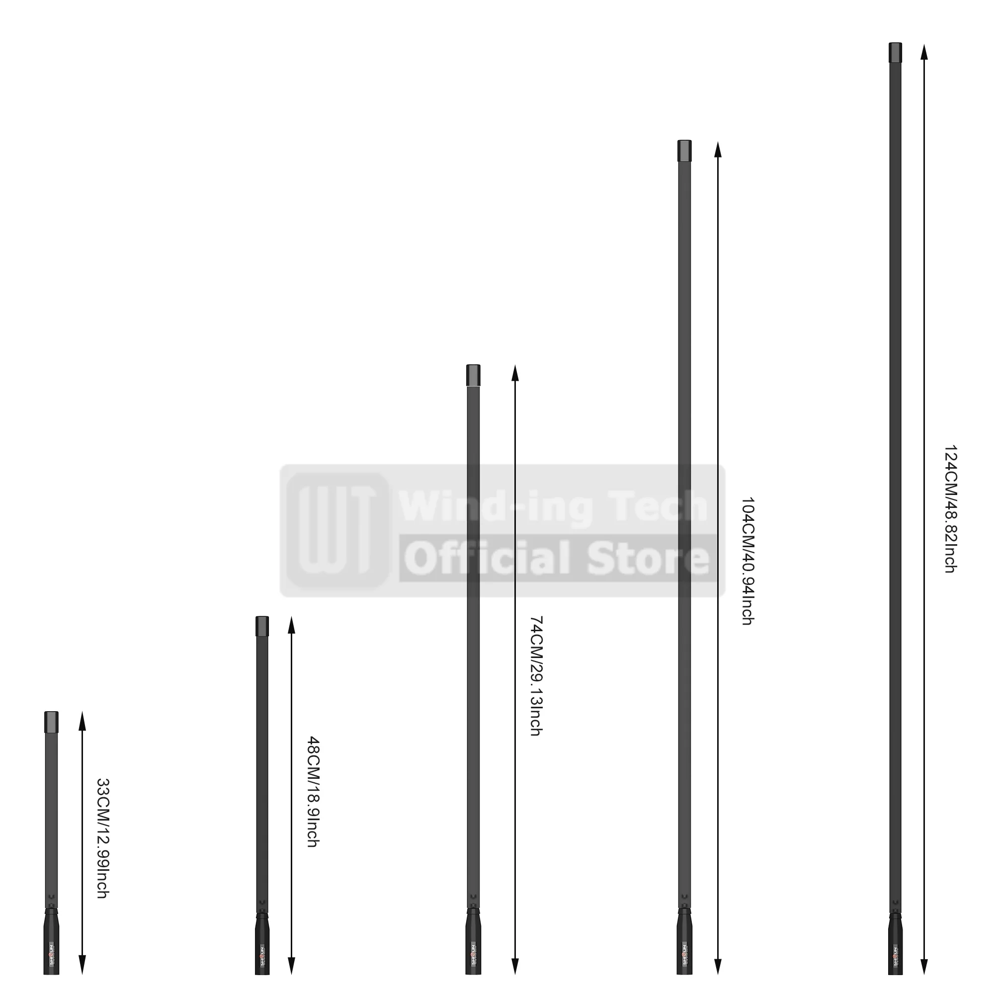 CS Tactical Foldable Antenna High Gain 3.8dBi Radio Aerial 136-520MHz  SMA-Male Dual Band For UV8000E VX-8R MD-380 Walkie Talkie