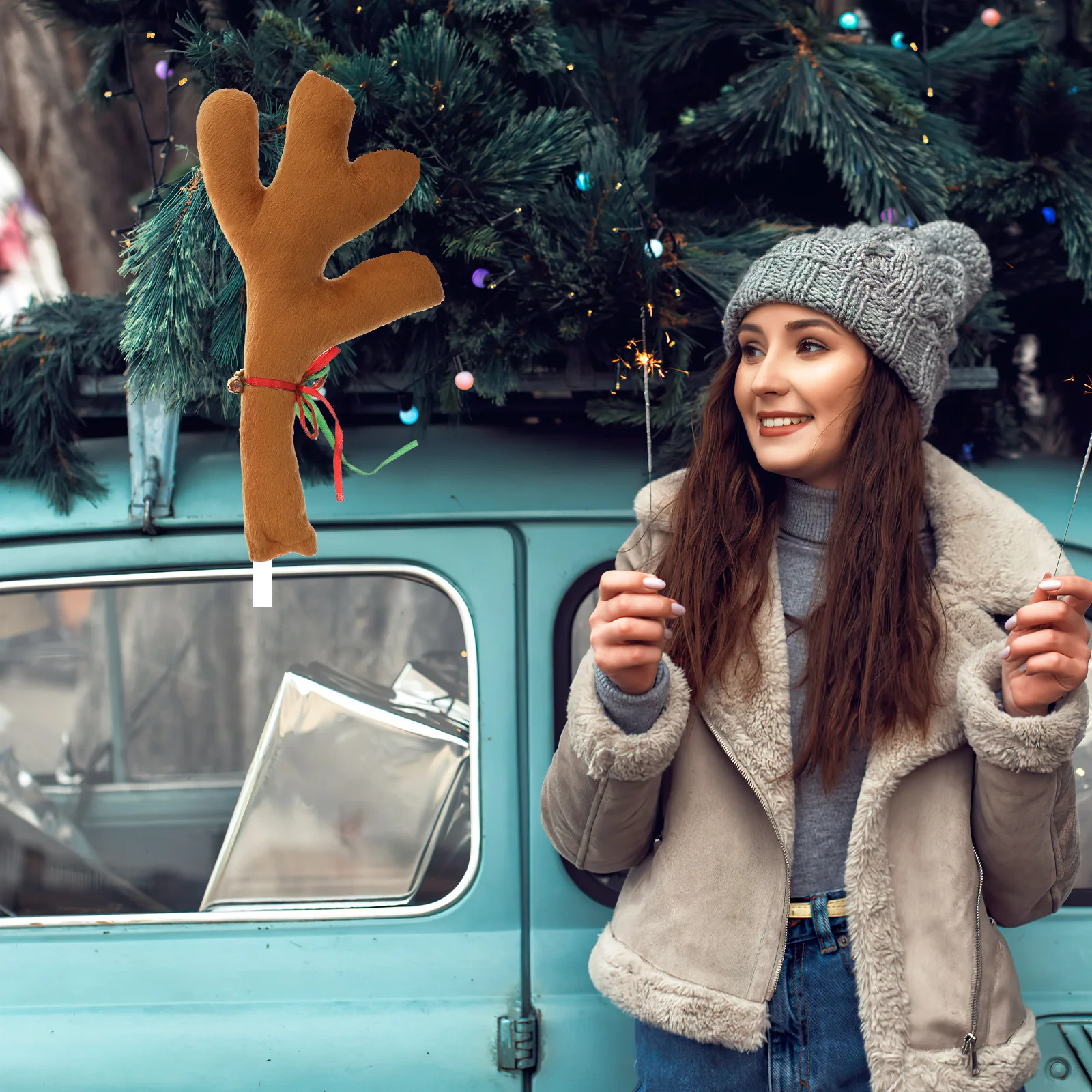 

1 set 1 Set Reindeer Antler Car Christmas Decor Auto Holiday Decoration Exterior Automotive Accessories Reindeer Car Kit