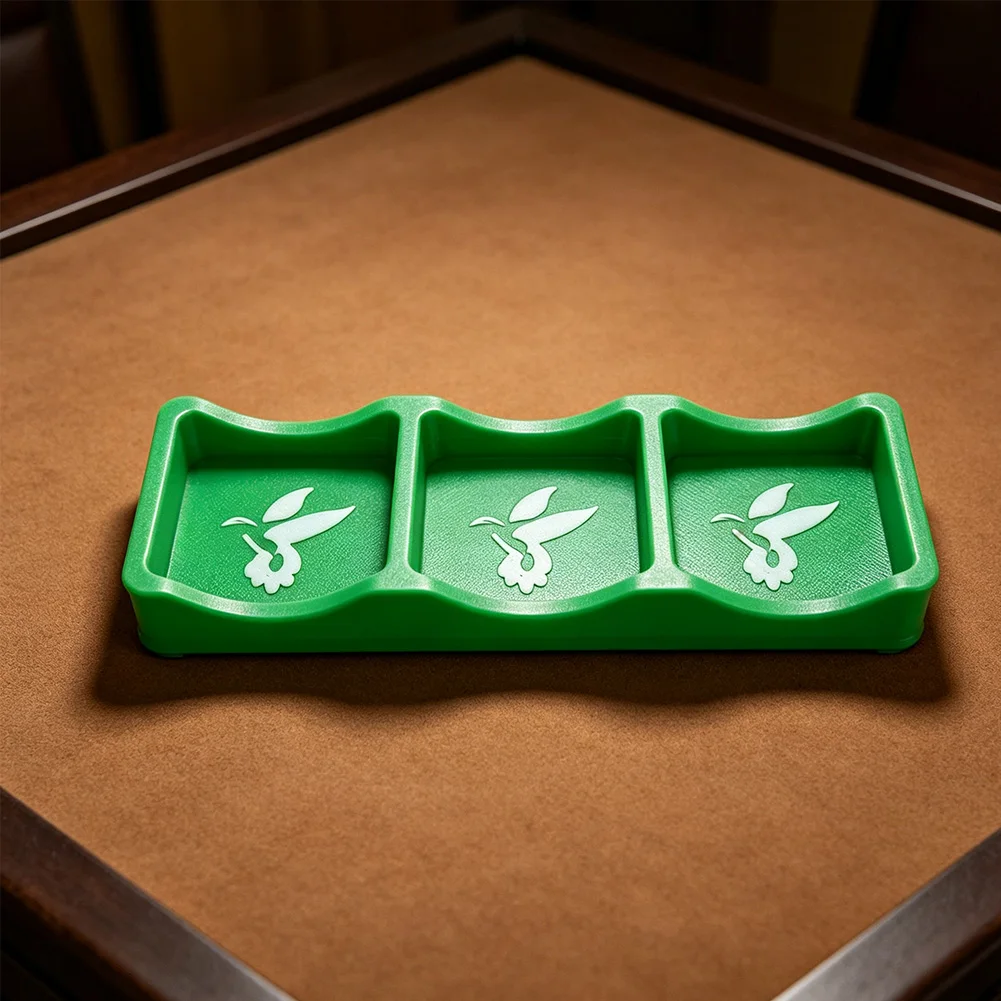 Compact Gaming Tray Three Compartment Tray Compact Game Tray Sturdy Plastic Construction Organized Gameplay Layout