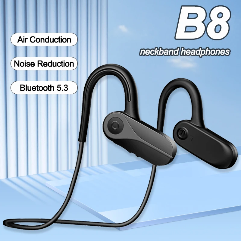 

Bluetooth5.3 Headset B8 Neckband Headphones Air Conduction TWS Sports Earphones True Wireless Earbuds With Mic For Phone