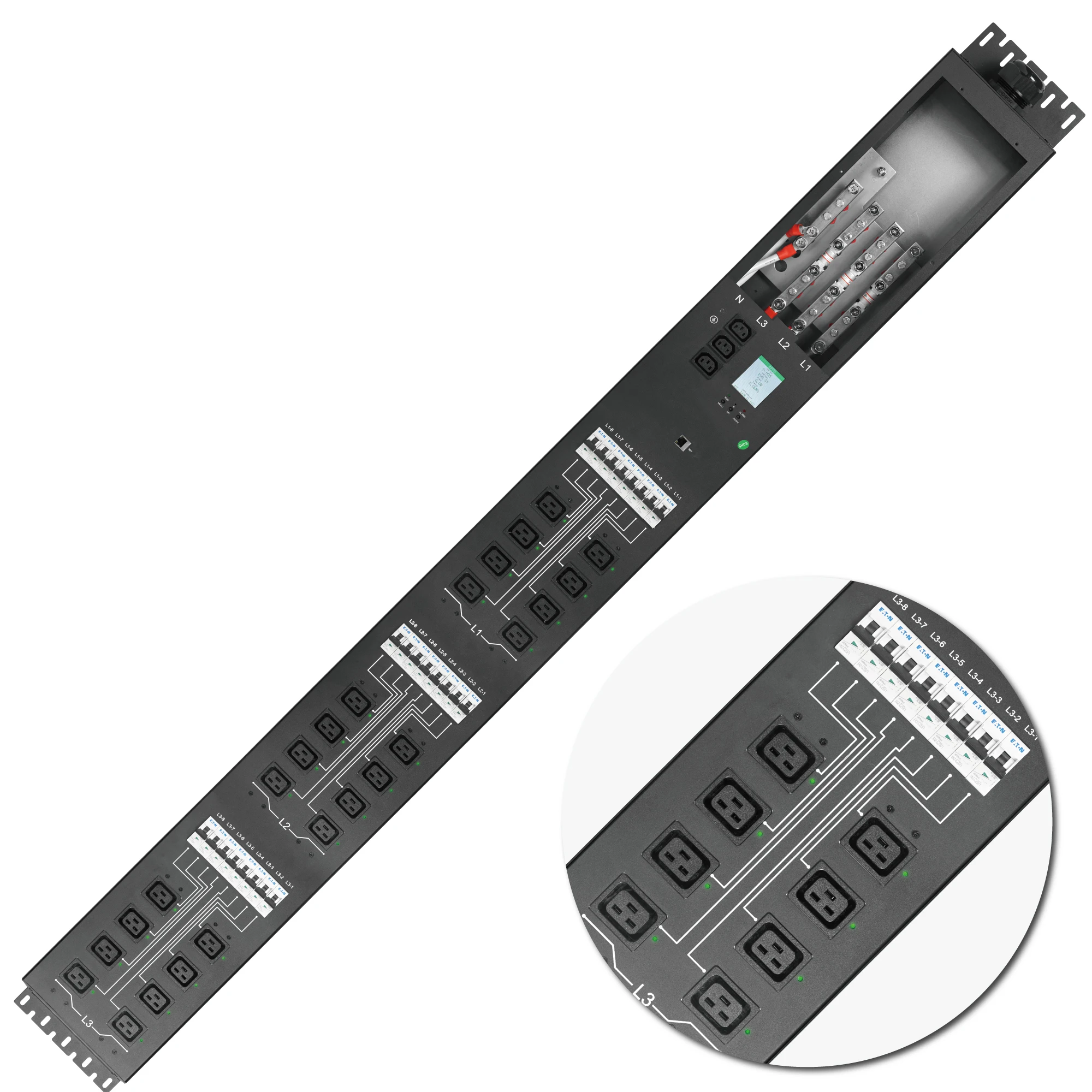 OIT Mining Smart PDU 24-Port C19 Rack Power Distribution Unit Three Phase 160Amp Mining PDU for Mining Machines