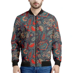 Spring Autumn Mens Bomber Jackets Floral 3D All Over Printing Zip Coat Unisex Casual Long Sleeve Zipper Jacket Tops Clothing 6XL