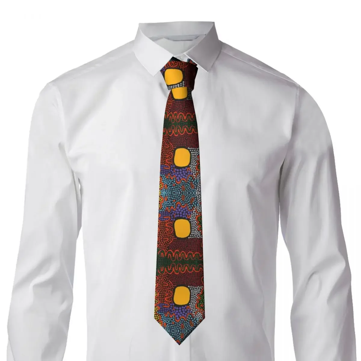 Classic Yayoi Kusama Art Neckties for Men Personalized Silk Colorful Polkadot Abstract Wedding Neck Tie