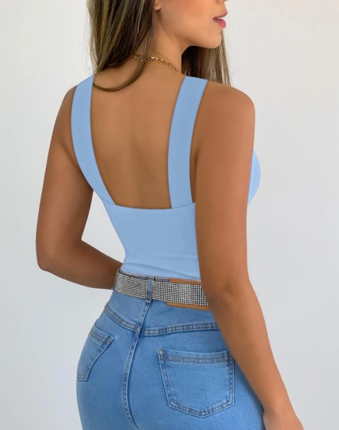 

Sexy Women's Top Rhinestone Halter Sleeveless Slim Fit Tank Ruched Casual Top Y2K women's summer tight backless camisole top
