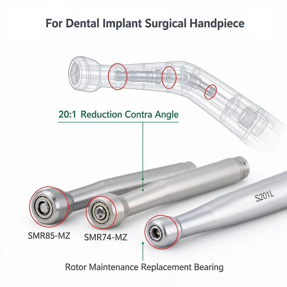 5/20Pcs Dental Implant Handpiece Repair Bearing Universal Model N*S*K KA*VO Contra Angle 20:1 Surgical Device Full Balls Bearing