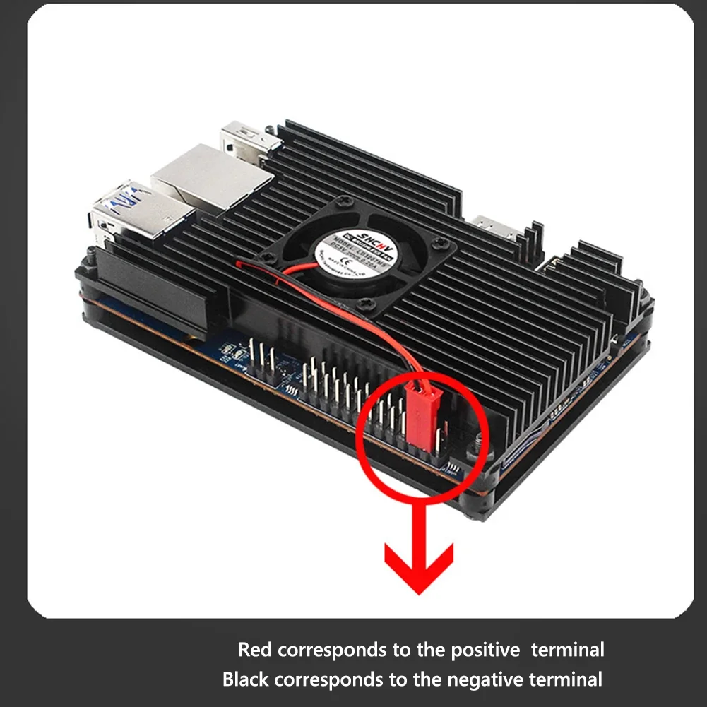 Caja de disipador de calor de CPU de aleación de aluminio con ventilador, carcasa de Metal, accesorios de equipo de repuesto protectores para Orange Pi 5