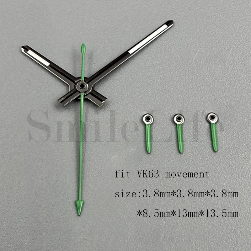 

SmileLife VK63 Green Luminous Watch Hand Watch Accessories for VK63 6 hand Movement Silver Green