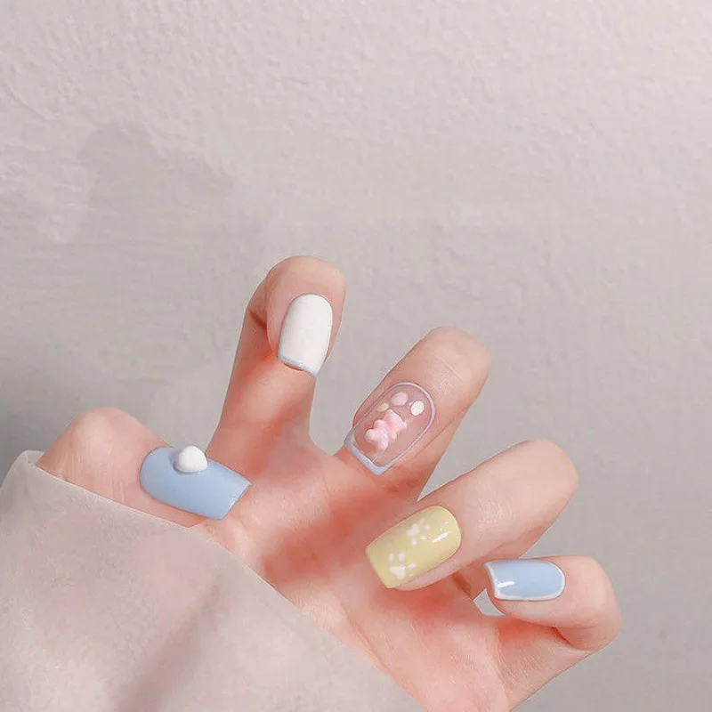 30 teile/beutel Kawaii Mini Bär Bogen 3D Nette Nail art Dekorationen Macaron Matte Bären Nägel Charms Designs DIY Harz Nagel zubehör – Detail 10