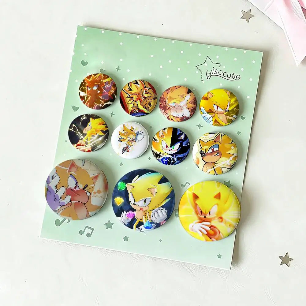 S-Super Sonic Badges Tinplate Soft Button Pin Brooch Metal Badge Custom Jewelry Accessories Hat Bag Lapel