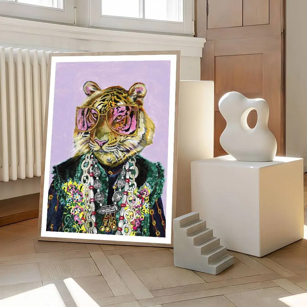 Artsy Bengal Tiger Poster Wall Art For Study Living Room Decor Unique Home Decoration Picture