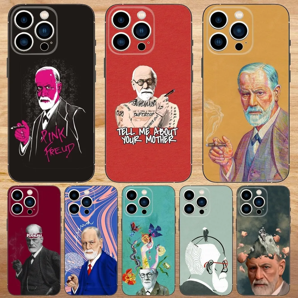 Sigmund Freud Psychoanalysis Phone Case For iPhone15,14,13,12,11,Pro,Max,Plus,Mini,X,XS,XR,8,7,6,S,Plus,SE Soft Black Case