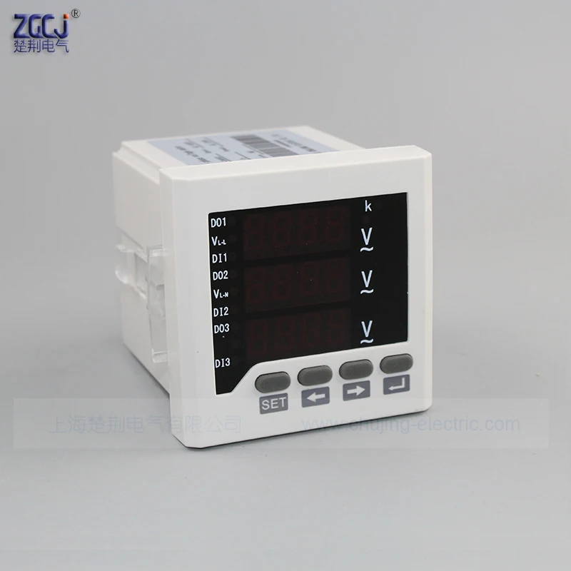 3 phase 3 wire and 4 wire LED digital 3 phase voltage meter ,3 phase panel meter,digital V meter , voltmeter