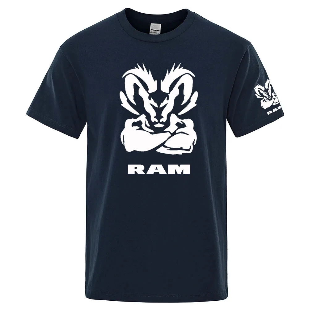 Ram 1500 Turbo Car Logo Print 2026 Men's Premium Ice Silk Cool Comfortable Breathable Round Neck Simple Style T-shirt