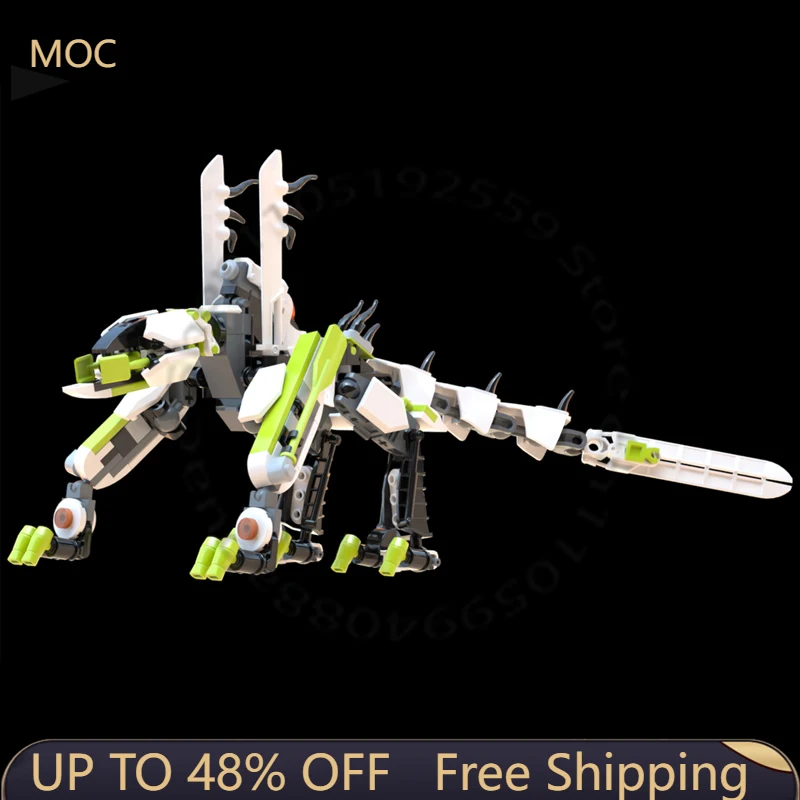 220 PCS Customize Medium Lime Robotic Hound MOC Customize Modular Building Block Technology Kids Simple DIY Assembly Toy Gift