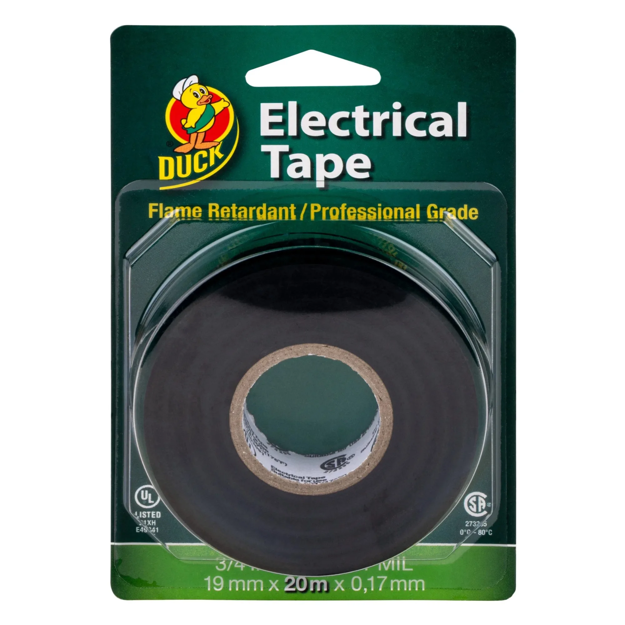 (4 шт.) Профессиональная виниловая изолента, 0,75 дюйма. x 66, черный