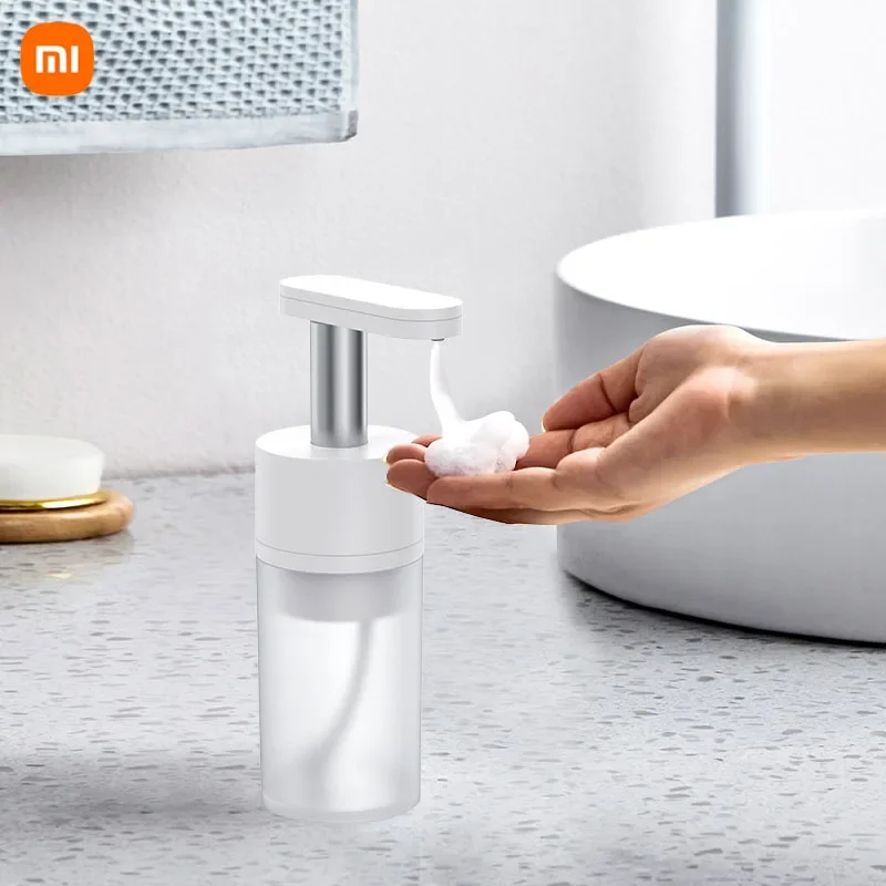 Xiaomi Dispenser sabun otomatis, Dispenser sabun pembersih tangan busa 350ML dapat diisi ulang USB, Dispenser sabun sensor pintar untuk kamar mandi