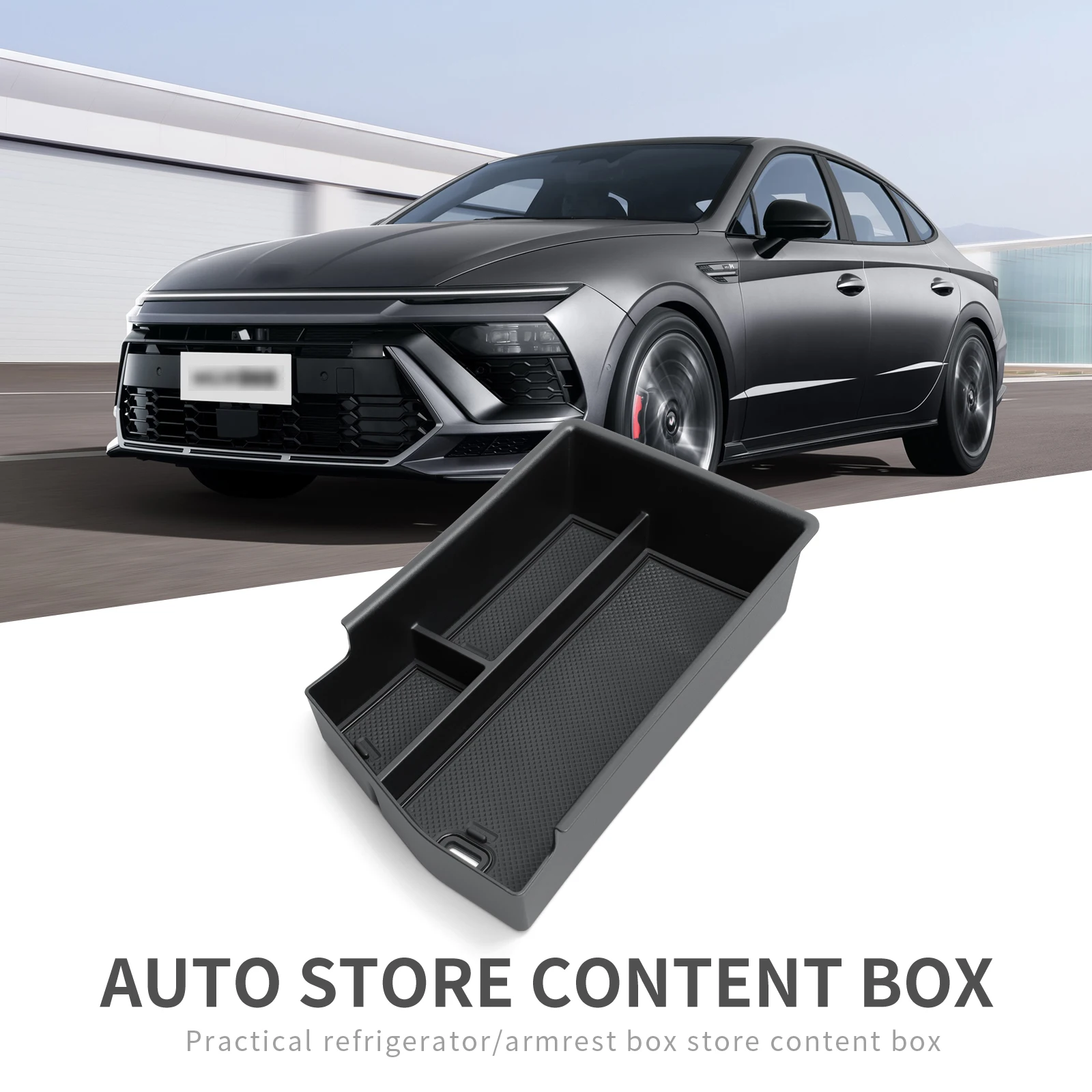 LUCKEASY für Hyundai Sonata 2024 N-line Mittelkonsole Armlehnen-Aufbewahrungsbox Ablage Linkslenker Organizer Zubehör Ordnungssystem – Detail 2