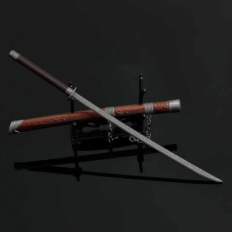 Coltello medievale da 22 cm Katana giapponese con fodero, coltello per ascoltare il vento, spada giocattolo samurai ornamenti regali raccogliere artigianato in metallo