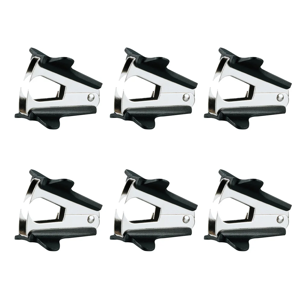 6pc Mini Handheld Staple Remover All Iron Construction Plastic Cap Fast Efficient Damage-Free Staple Extraction Portable Nail