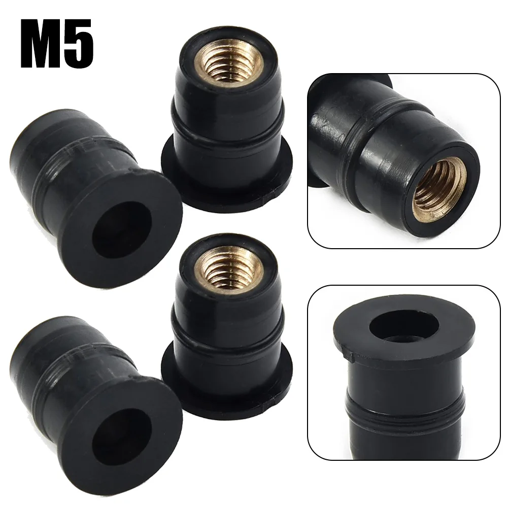 

Motorcycle Nuts Windshield Nuts 4PCS 5mm Damper Easy Installation M5 Motorcycle Mounting Nuts Rubber Brand New