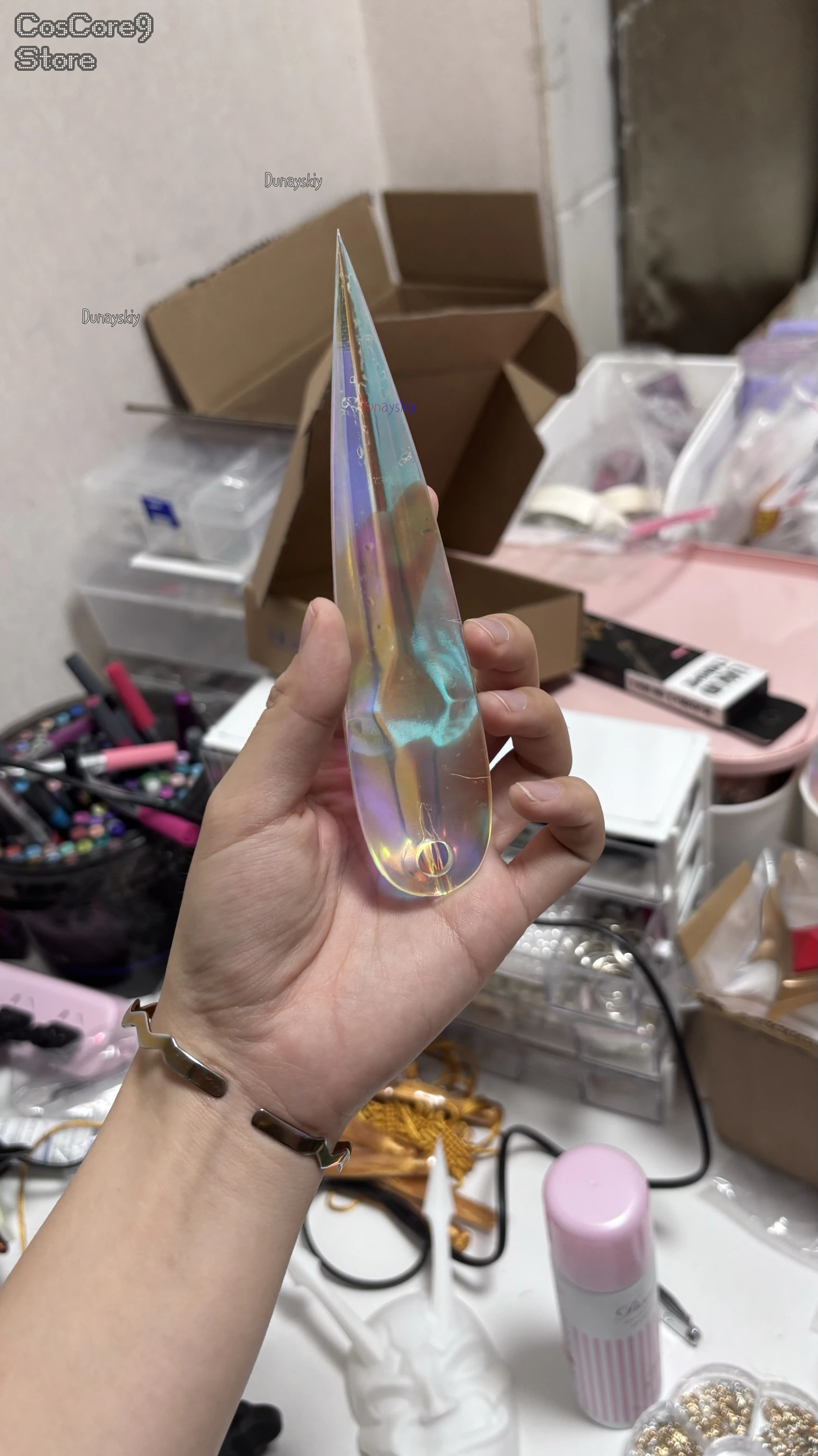 

6pcs Zoey Dart Demon Hunter Of KPop Cosplay 코스프레 Semi-transparent Props Hyaline Darts Purple Dart Women Roleplay Halloween