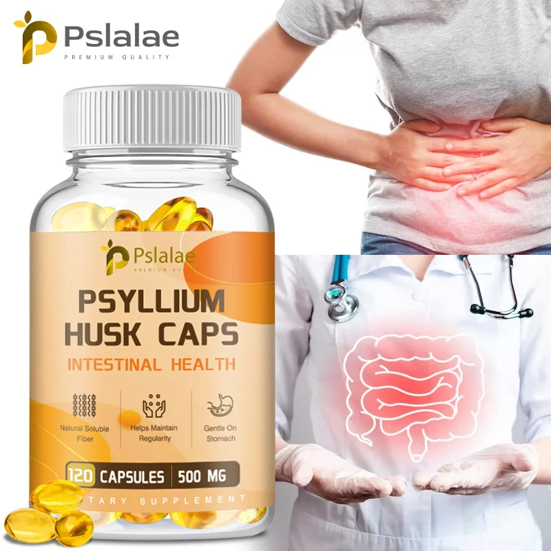 

Psyllium Husk Capsules - Improve Constipation, Accelerate Metabolism, Nutrient Digestion, Intestinal Health for Adult Men &Women