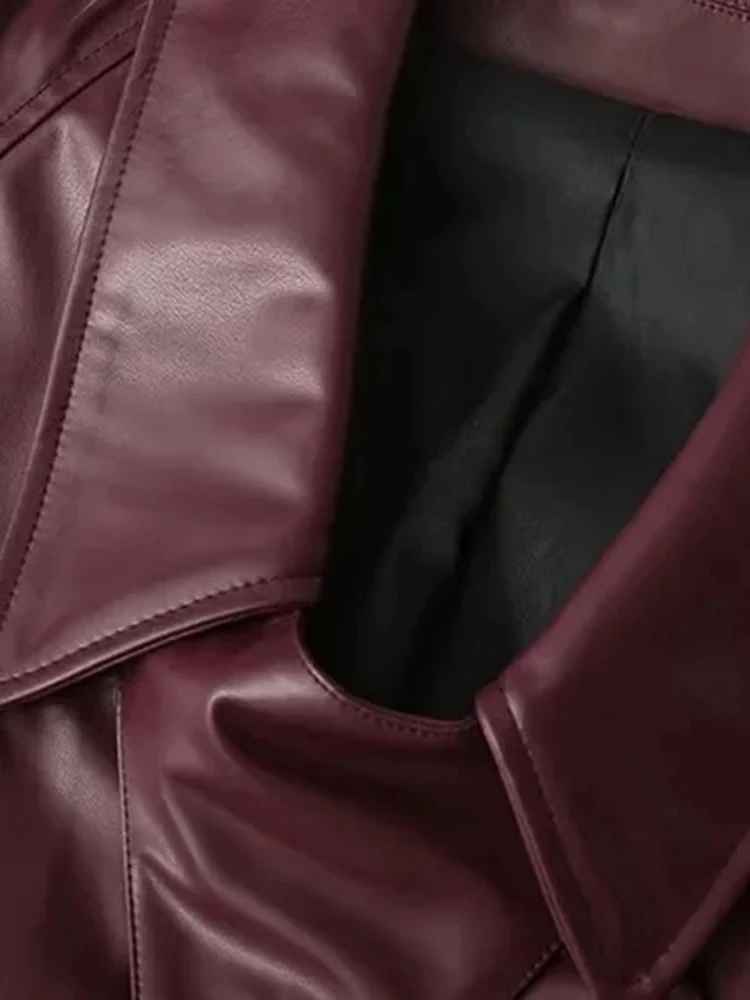 moda feminina lapela manga longa jaqueta de couro curto legal menina magro chery vermelho curto jaqueta motocicleta rua festa jaqueta