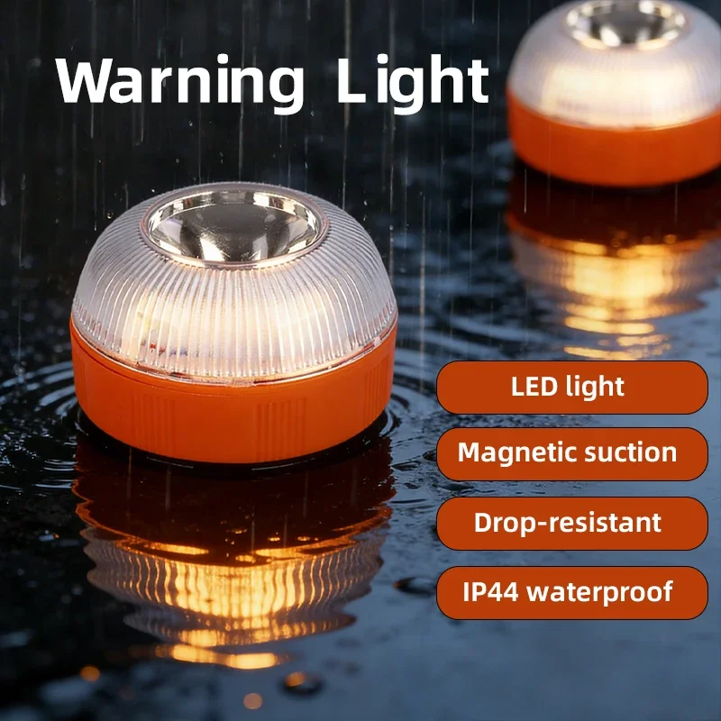

V16 Dual-Mode Magnetic Warning Light, IP44 Waterproof Shockproof LED Rescue Light for Vehicle Roadside Emergencies