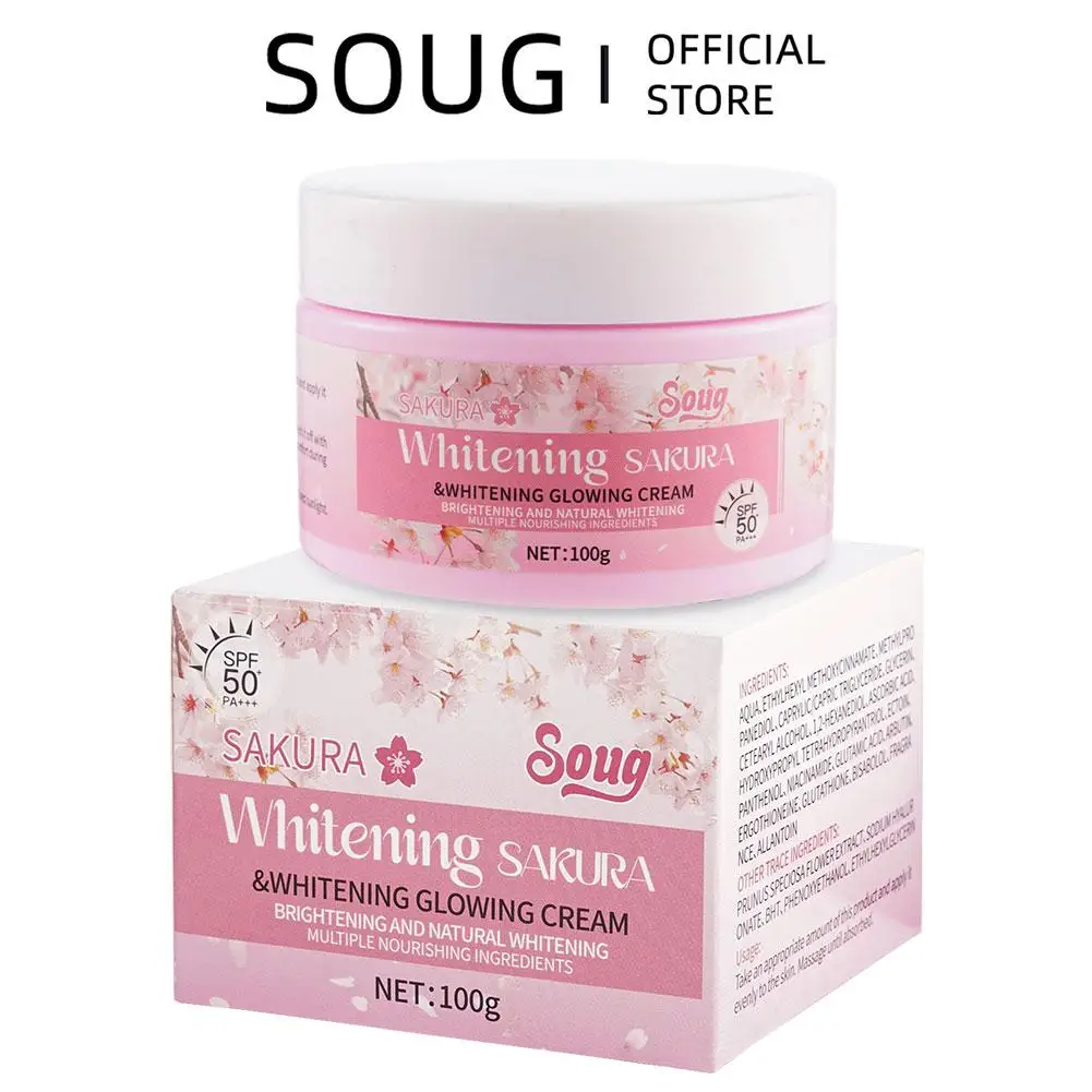 100g SOUG sakura bělení a rozjasňující šlehačka hydratační osvěžující hydratační UV a FPS+50 anti M0E7