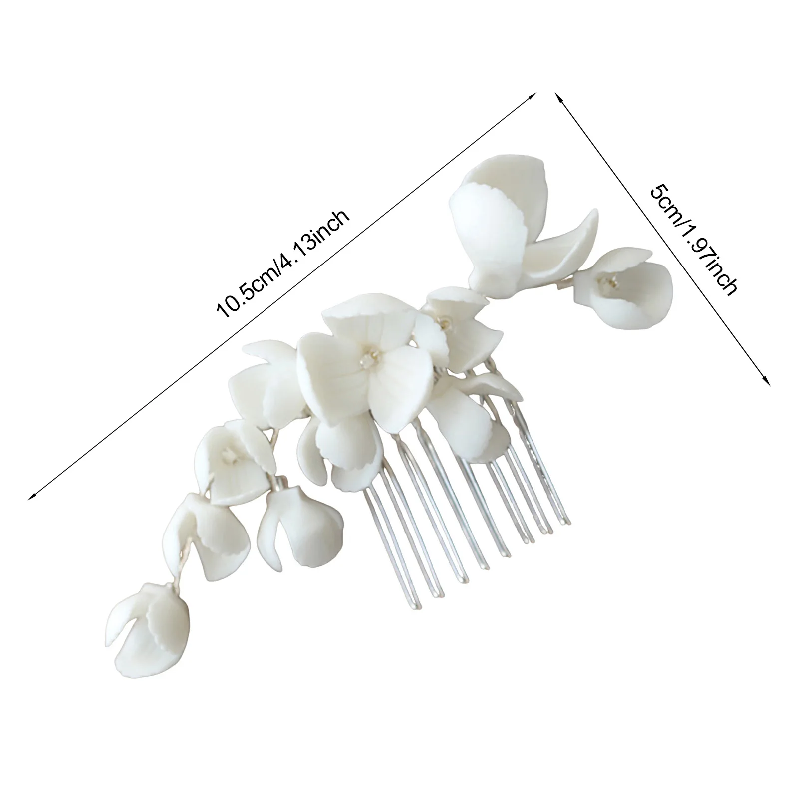 Sisir Rambut Wanita/Aksesoris Rambut Antislip Keramik Bunga Alat Penata Rambut untuk Penataan Rambut Keriting Tebal