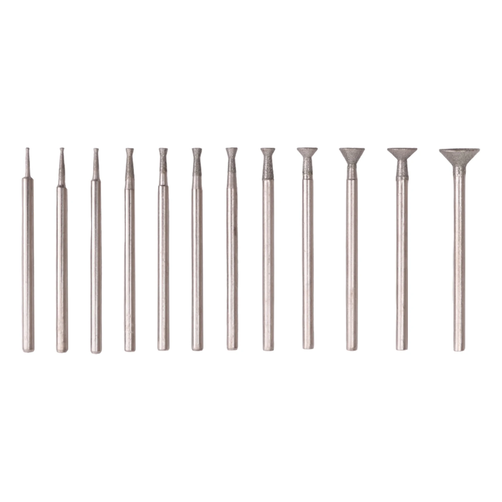 AT05-Diamond Grinding Burr Set Fits For Rotary Tool Includes For Dremel With 2.35Mm Shank (Pack Of 12)