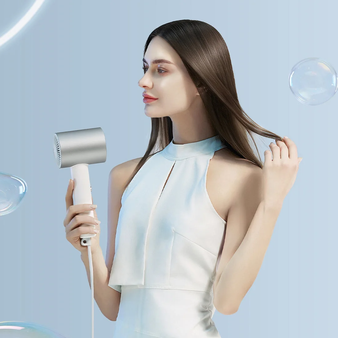 XIAOMI MIJIA H500 pengering rambut ionik, pengering rambut Nanoe perawatan rambut profesional 1800W 20 M/S angin kuat cepat kering kontrol suhu pintar