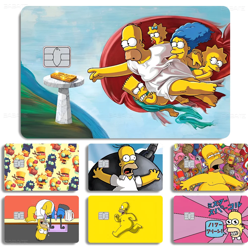 The Funny Family Homer Anime Cartoon Sticker Film Skin For Credit Card Debit Bank Bus Card