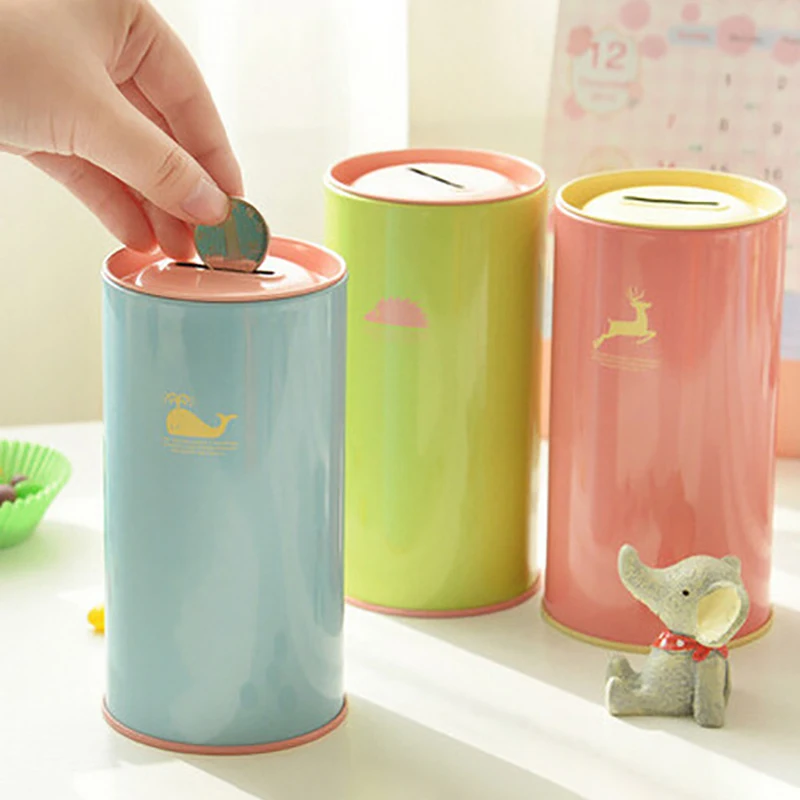 Salvadanaio in metallo color caramello per animali Scatola per monete in metallo Articoli vari carini Lattine per riporre lattine regalo Decorazioni per la casa Salvadanaio