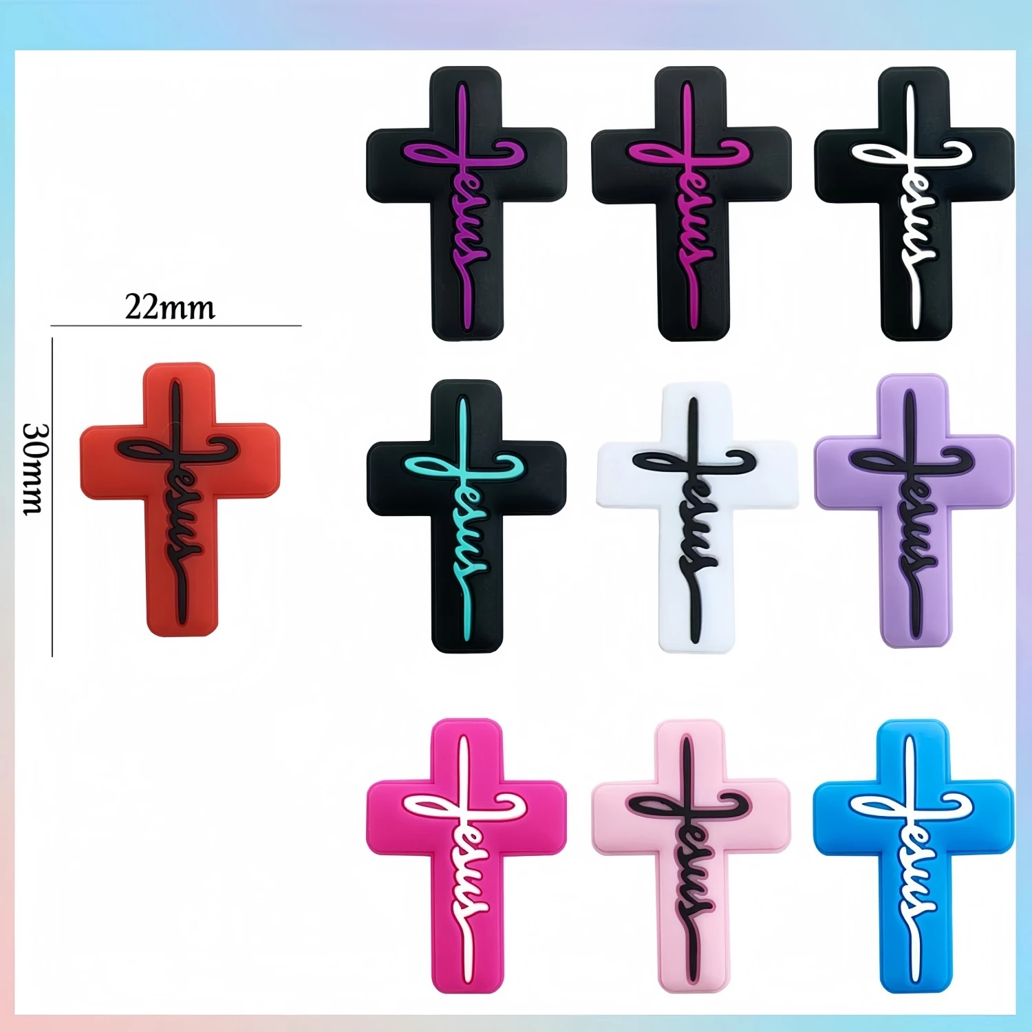 5/10/20PCS Pen Silicone Focus Cross Focus Silicone Beads Charm Keychain Making Kit Various Shapes of Beaded Pen Silicone Beads (