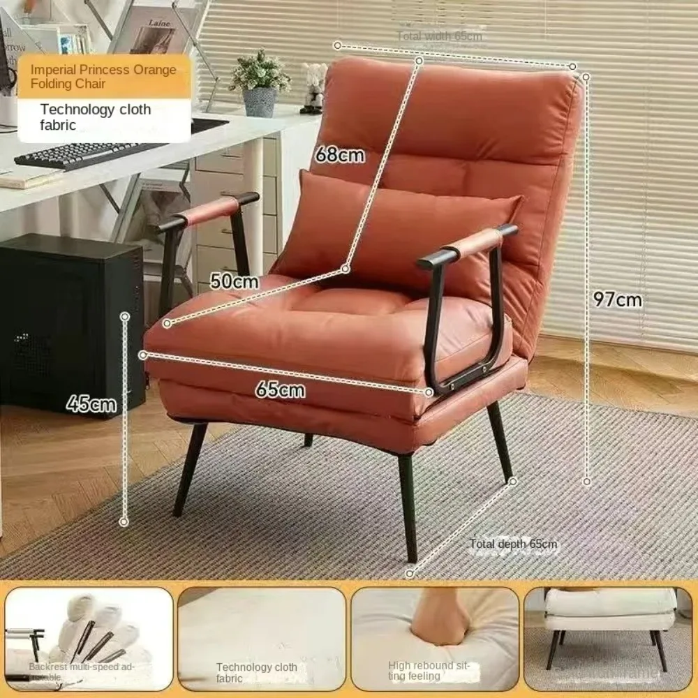 Silla reclinable plegable para el hogar, sillón reclinable  doble uso con respaldo, sofá perezoso para scanso l almuerzo y la Of