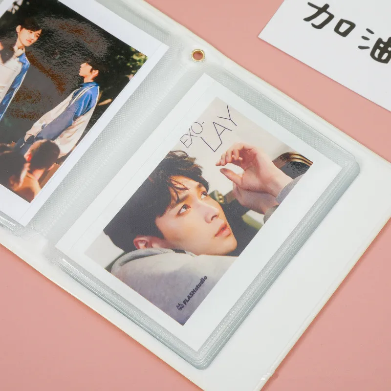 Love Shape Photo Album Portable Household Cute 3-inch Solid Color Hollow Photocard Holder Heart Pendant Cards Collect Book Album