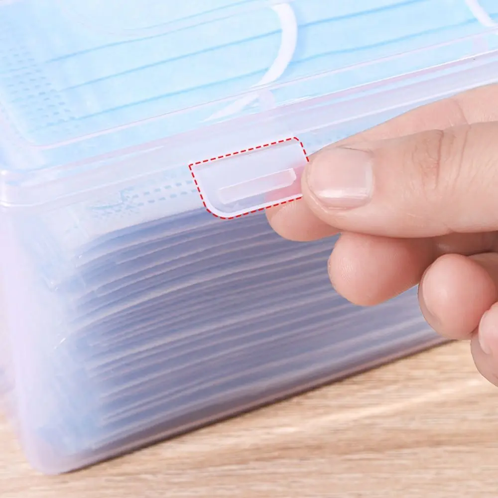 Neue 1-teilige, verdickte Maskenaufbewahrungsbox, transparente Klappbox, kleine und große Kunststoffbox für Medikamente, Pillen, Schmuck, Ohrringe, Kosmetik – Detail 11