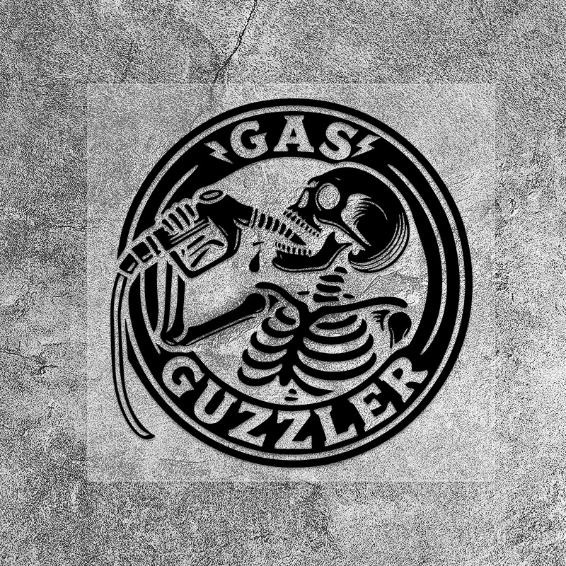 1PC Funny Skull Drinking Gasoline Stickers - Halloween Theme Waterproof Sunproof Universal for Car/Truck/Fuel Tank/Glass/Metal