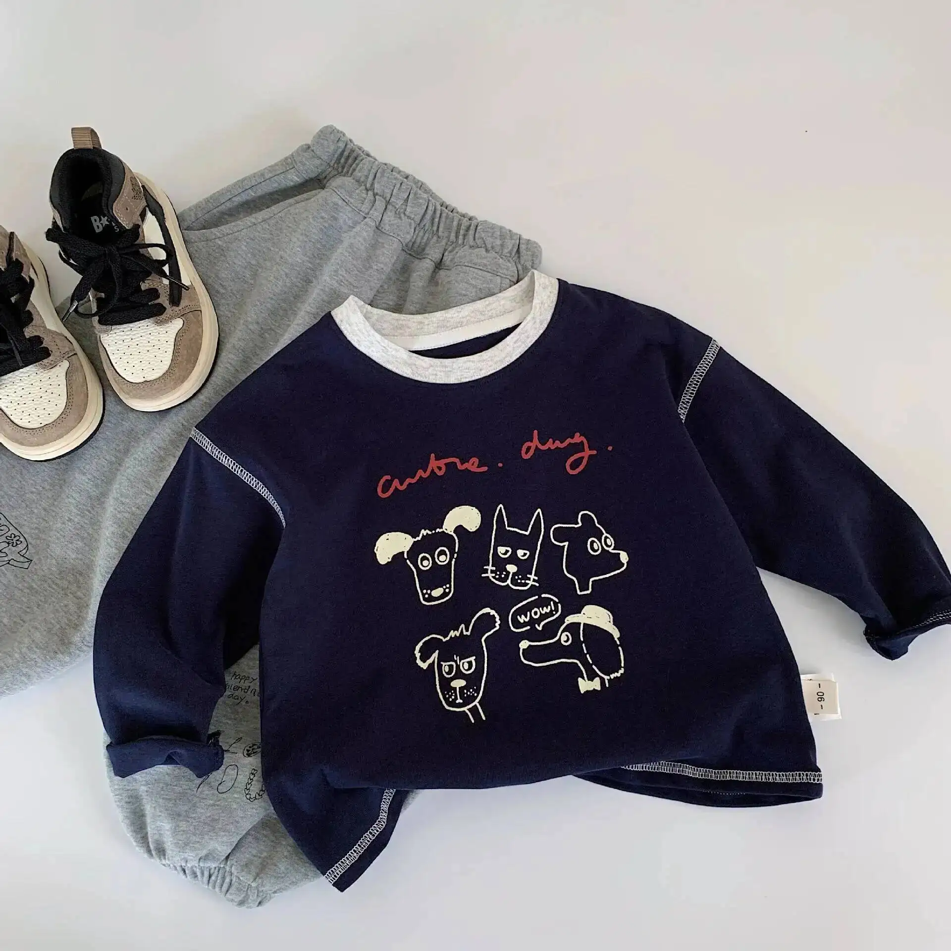 Frühling Herbst Kinder T-Shirts 2-10 Jahre Jungen Mädchen Baumwolle Cartoon Patchwork Langarm T-Shirts Kleinkind Oberteile Kinderkleidung – Detail 5