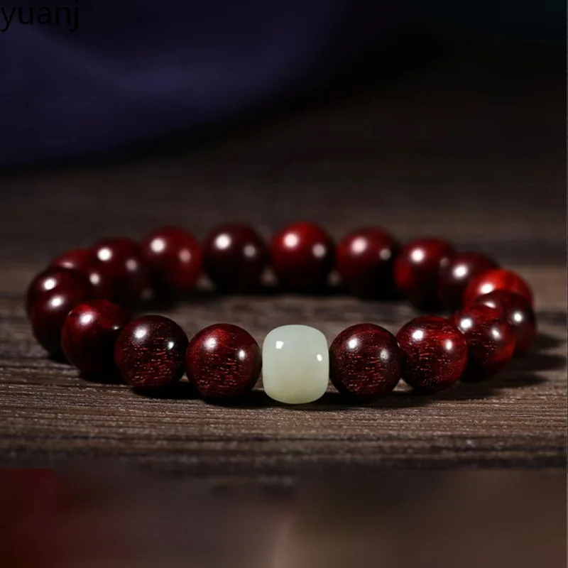 Indian Small Leaf Red Bracelet Full Of Gold Stars Women 108 Buddhist Prayer Beads Blood Sandalwood