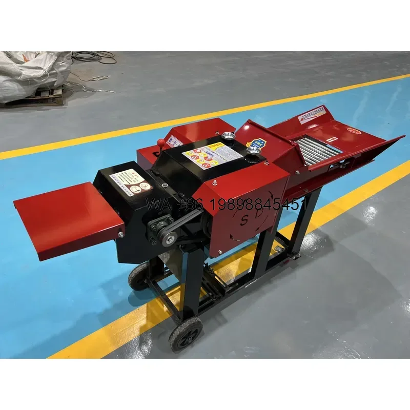Wmwmnu New Double Outlet 4 Ton/h High Capacity Industrial Chaff Cutter Silage Chopper Automatic Conveyor for Cattle Dairy