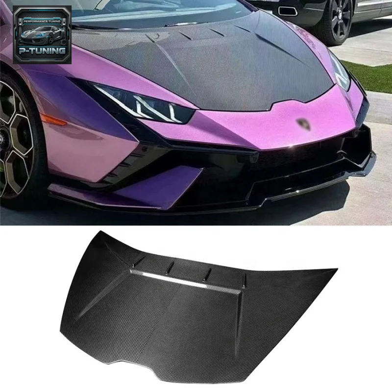 

Carbon Fiber Tecn-ica Style Front Hood for Lamborghini Huracan LP610 LP580 EVO Front Bumper Engine Hood Bonnet Cover Car Parts