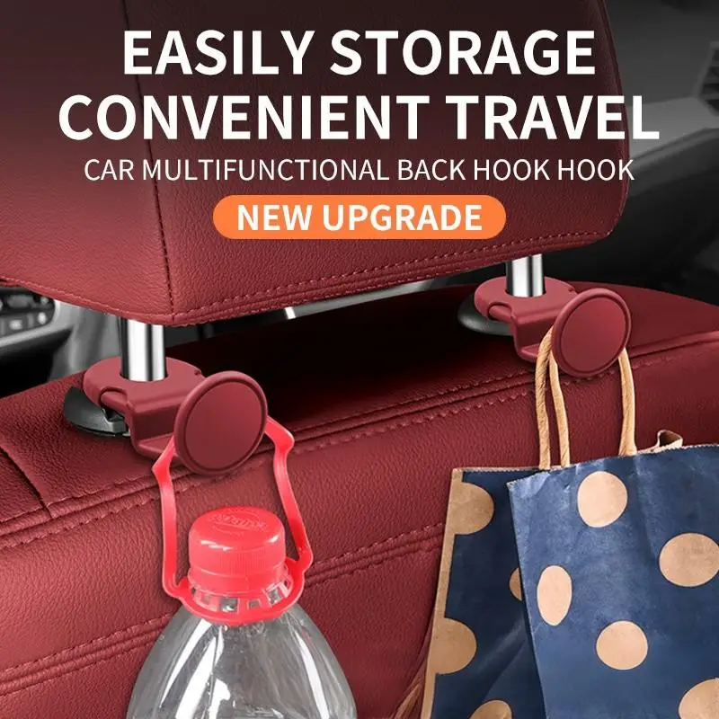 SU 1PC Car Back Seat Hook Car Interior Organizer Accessories 20KG Heavy Duty For Grocery Bag Car Headrest Hanger