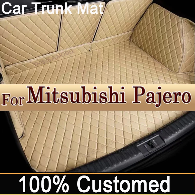 

Custom car trunk mats for Mitsubishi Pajero 7seats 2017 waterproof boot carpets for Pajero 2016-2007 beige 4 color