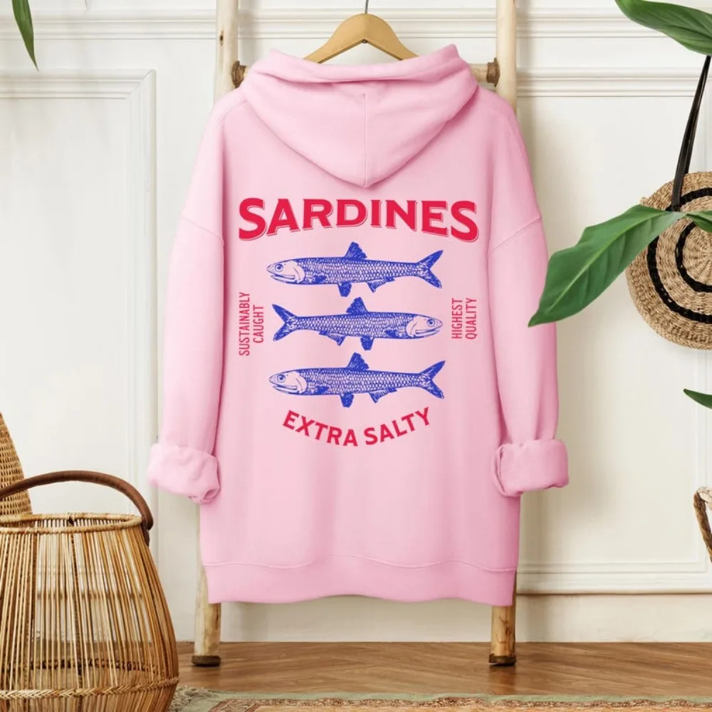 

Sardines Hoodie Fish Sweatshirt Trendy Tinned Fish Fisherman Aesthetic Women Hoodie Anchovies Hoodie Sardine Lover Gift