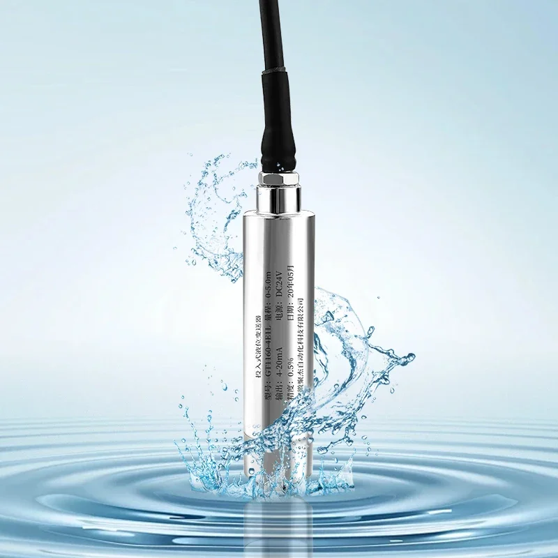 

Датчик уровня жидкости погружной 4-20 мА для сточных вод и топлива, 24В DC, модель 2026